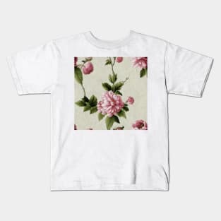 Floral Dusty Pink Vintage Pattern Kids T-Shirt